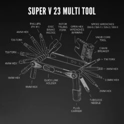 Lezyne Super V23 Multitool -Vélo Accessoires Magasin SuperV 23 ExplodedToolDiagrams R1 1800x1800